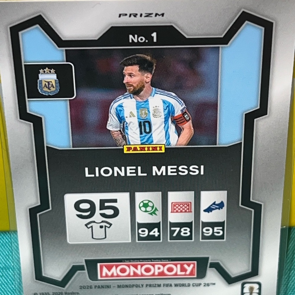 2026 FIFA World Cup Monopoly Red Prizm Card SSP #1 Lionel Messi Argentina - Picture 6 of 6